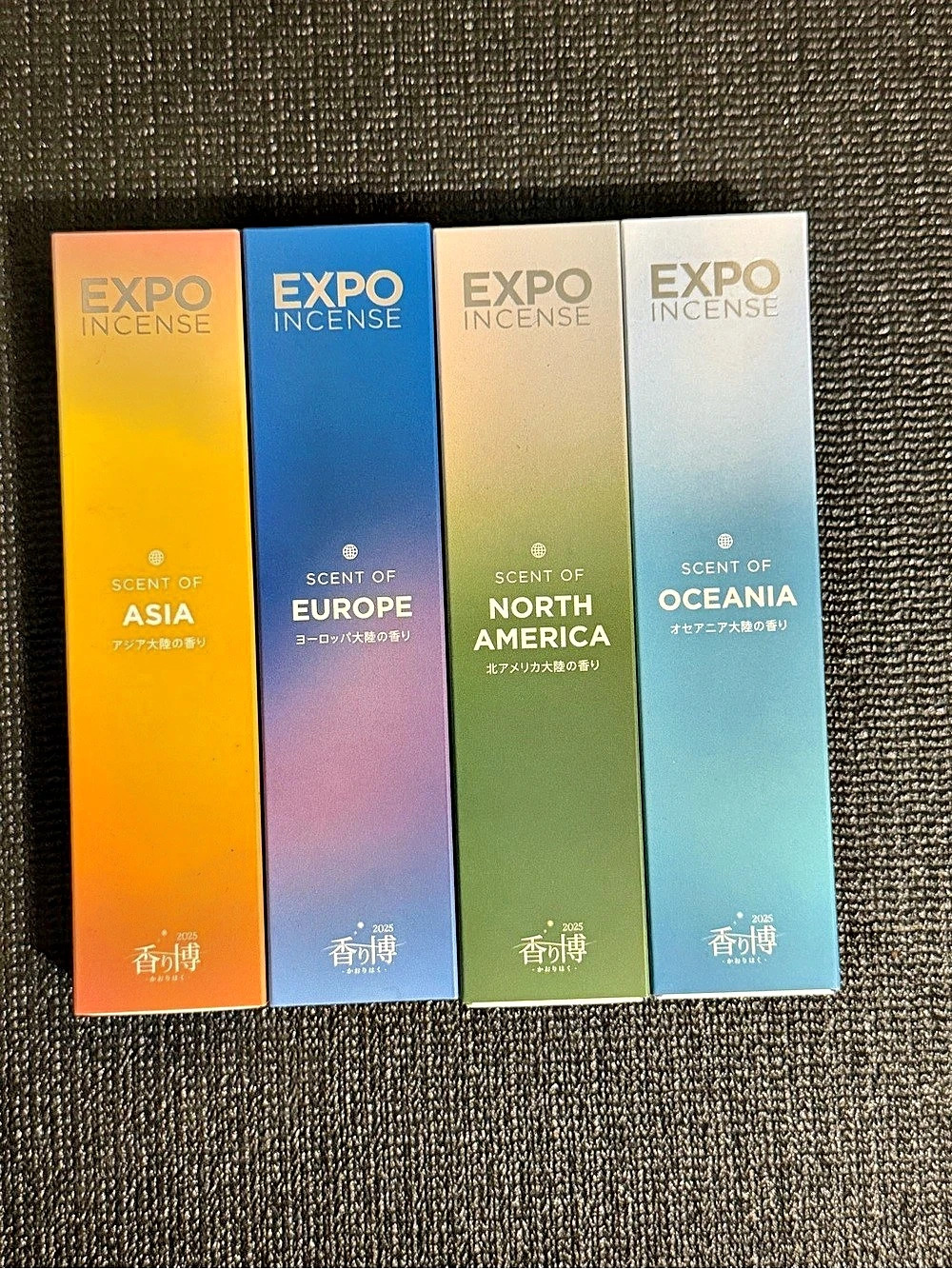 EXPO INCENSE Scent of Asia, Europe, North America & Oceania 4-Box Incense Set